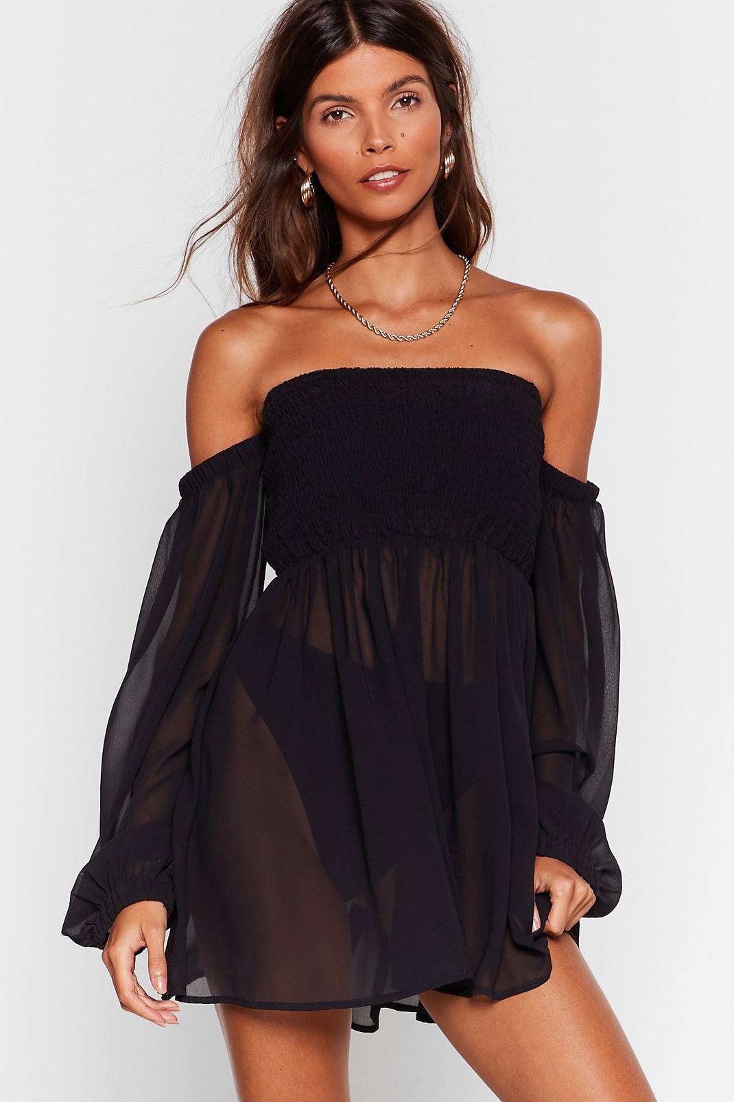 Right Shirr Off-the-Shoulder Cover-Up Dress | Nasty Gal