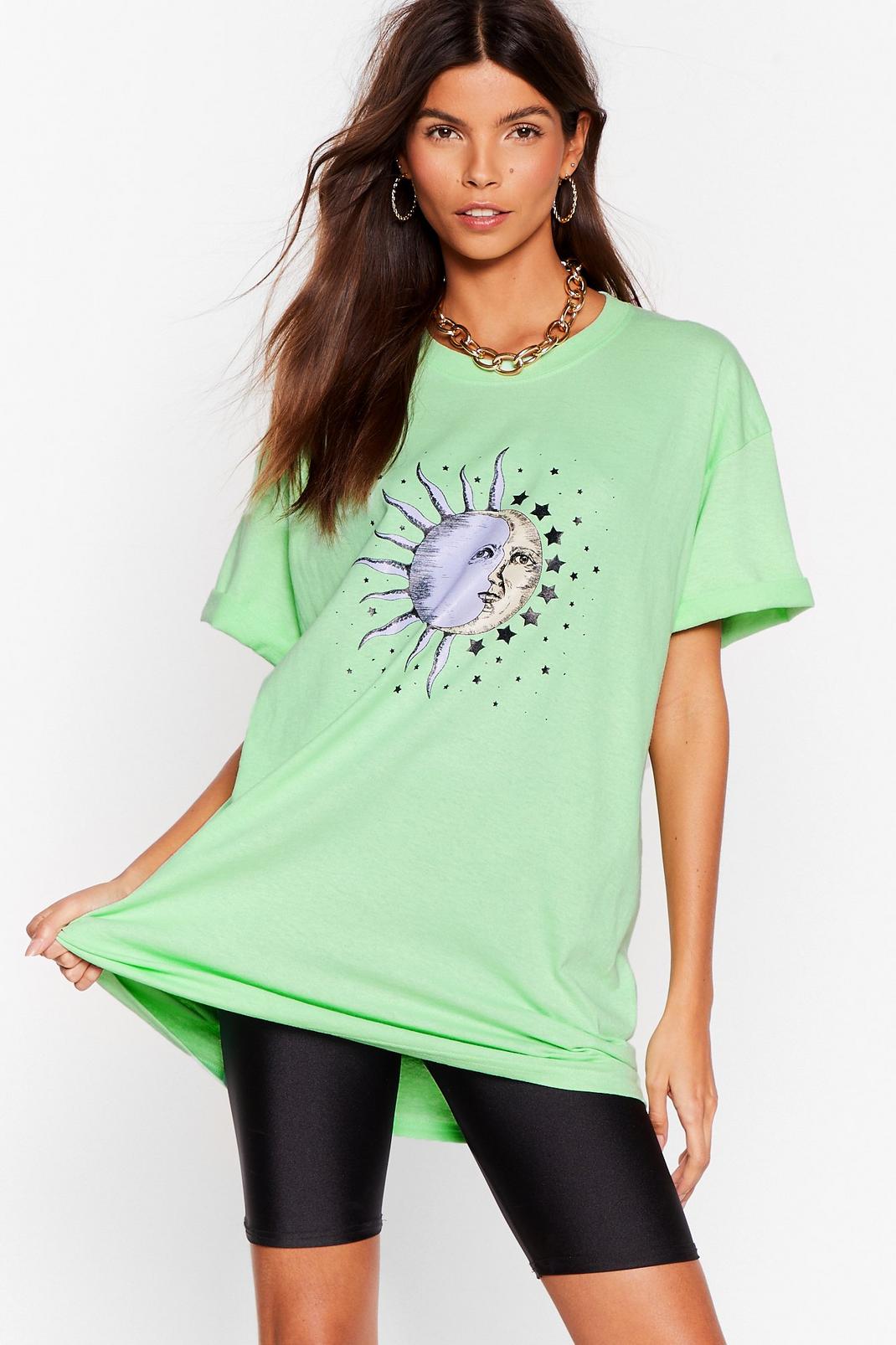 T-shirt ample à imprimé soleil et lune image number 1