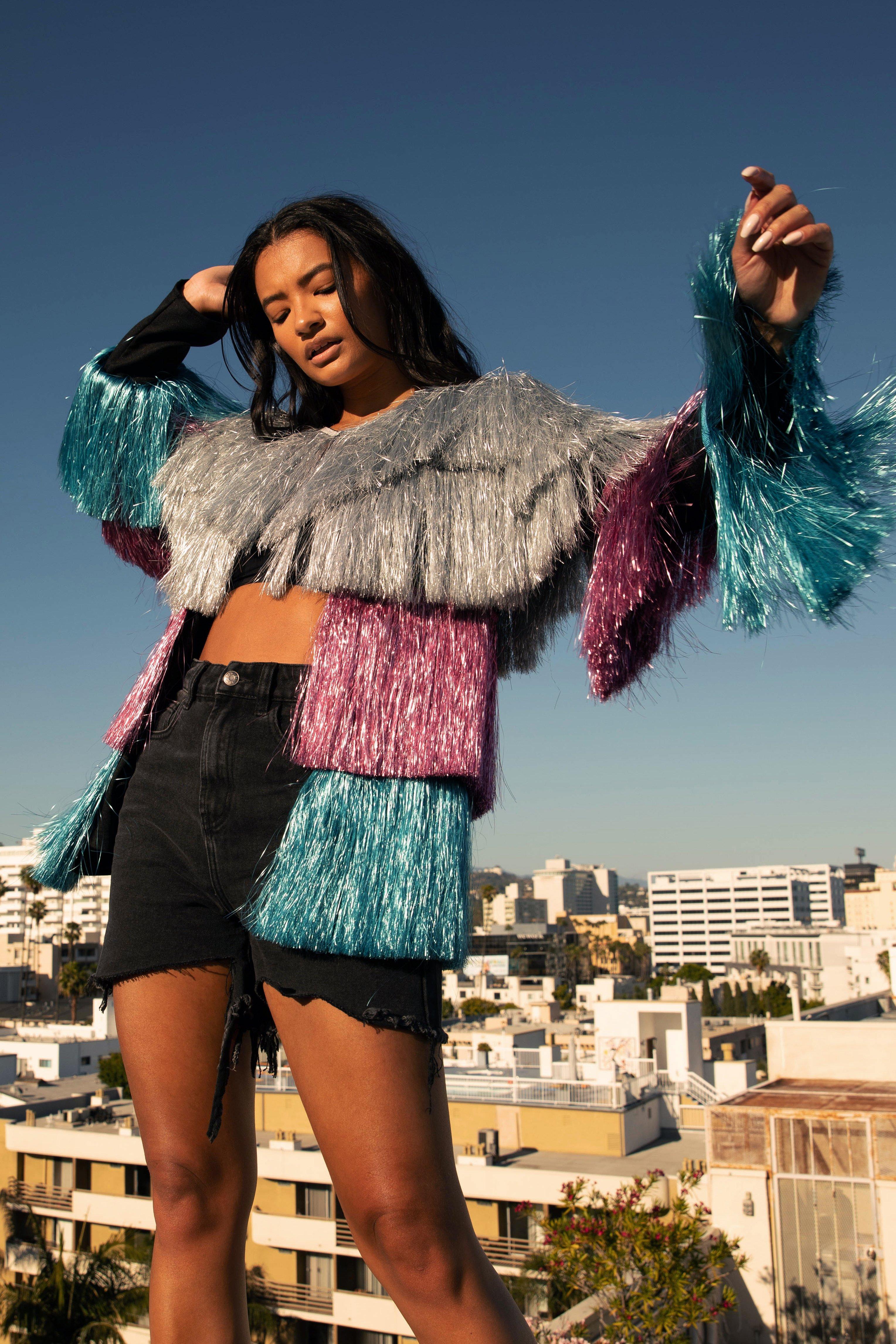 Nasty gal party 2025 crasher fringe jacket