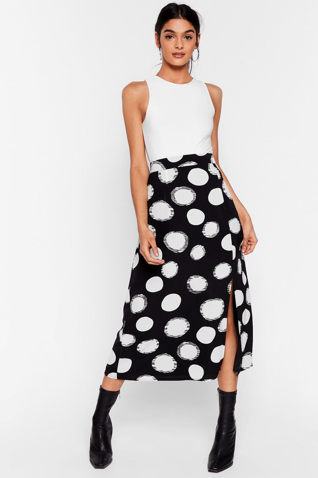 We've Dot the Answer High-Waisted Midi Skirt image number 1