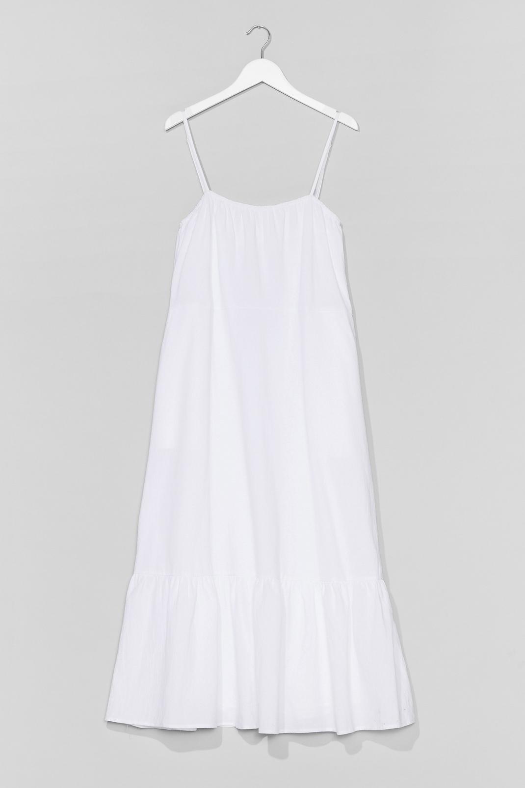 White Plus Strappy Cotton Smock Midi Dress image number 1