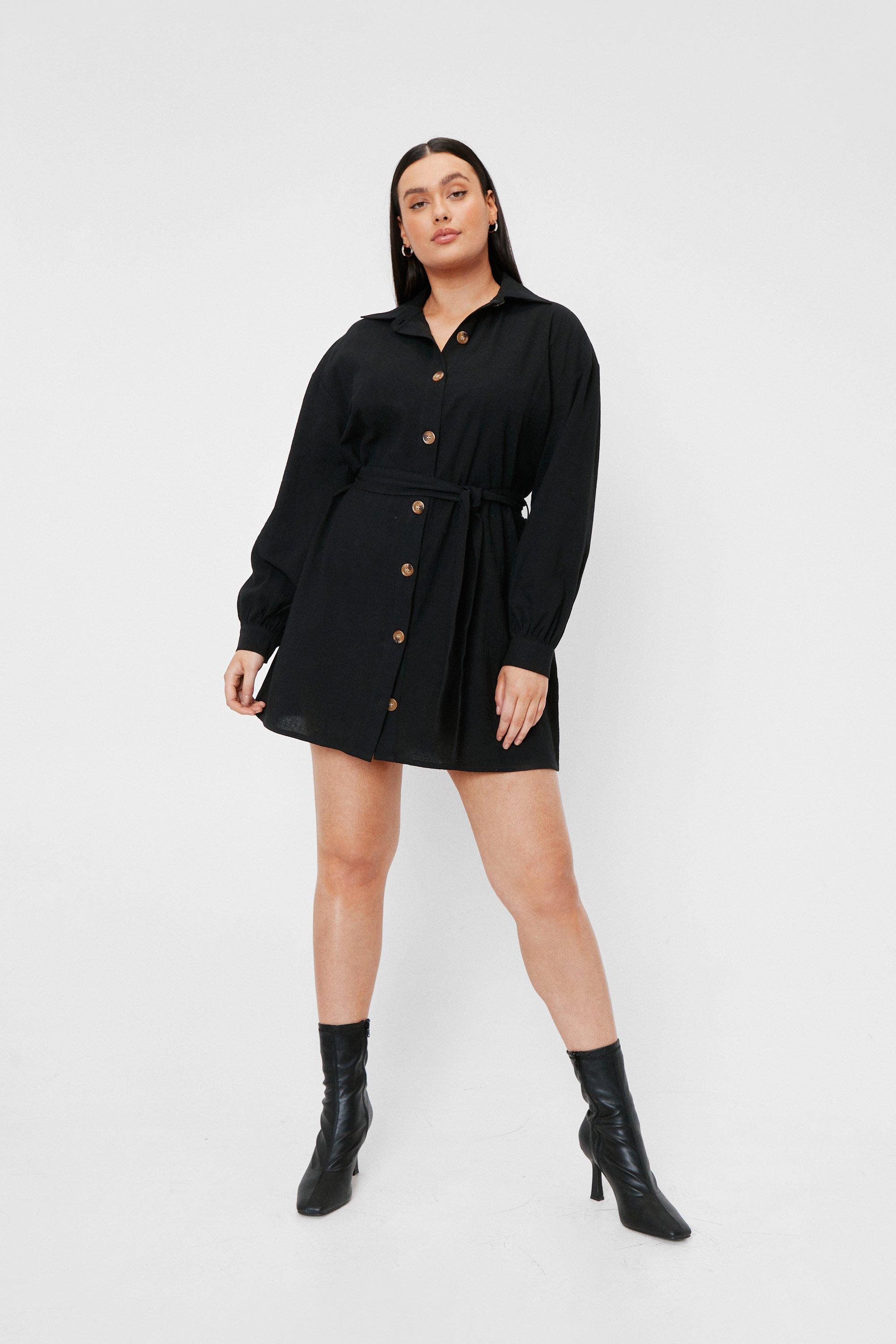 belted shirt dress plus size