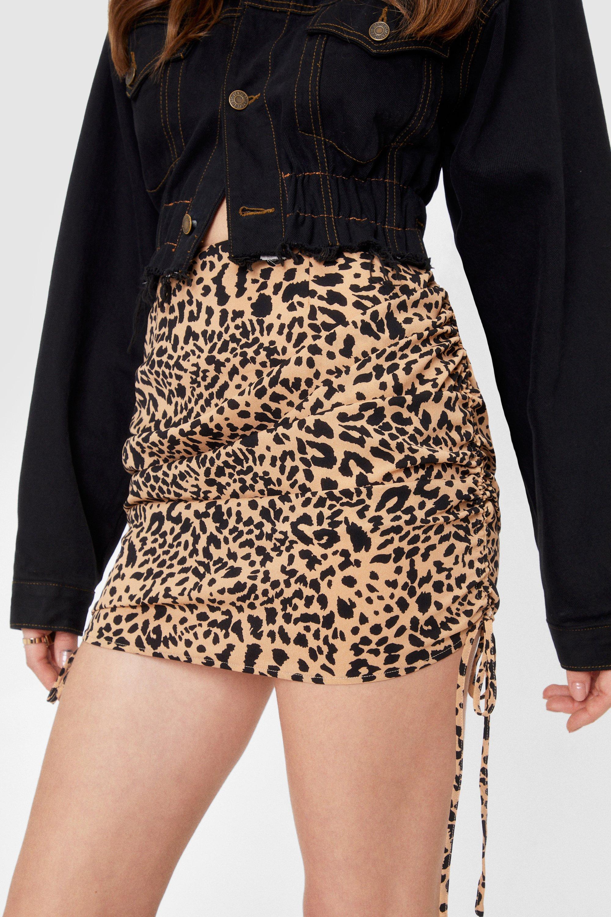 leopard print skirt short