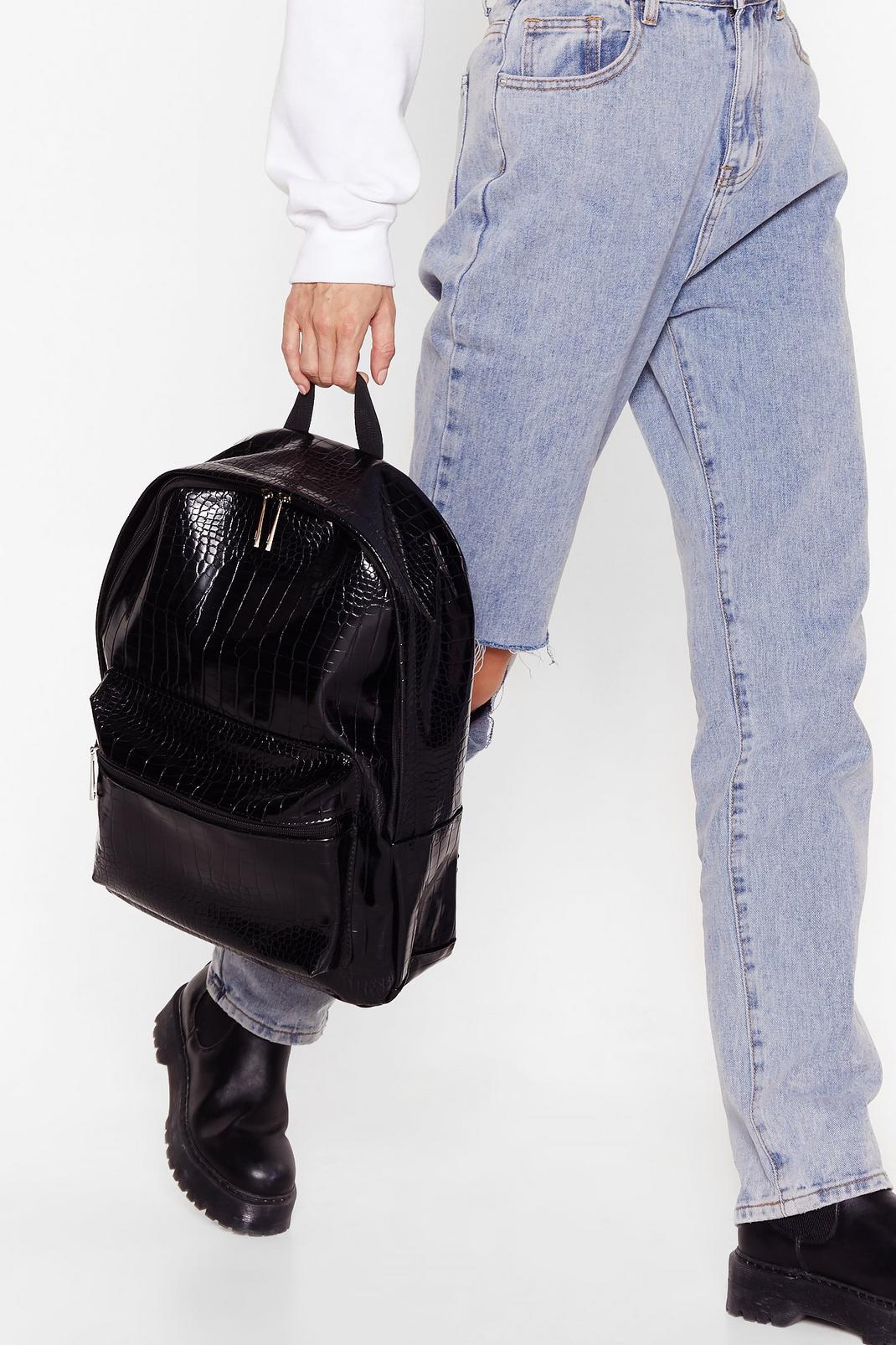 WANT Croc to Get It Faux Leather Backpack image number 1