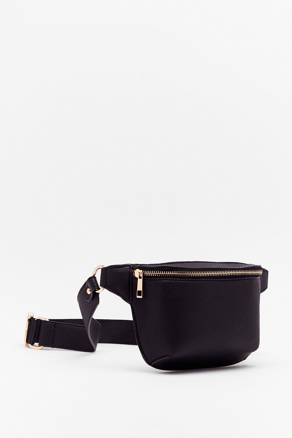 Zip Front Faux Leather Bum Bag