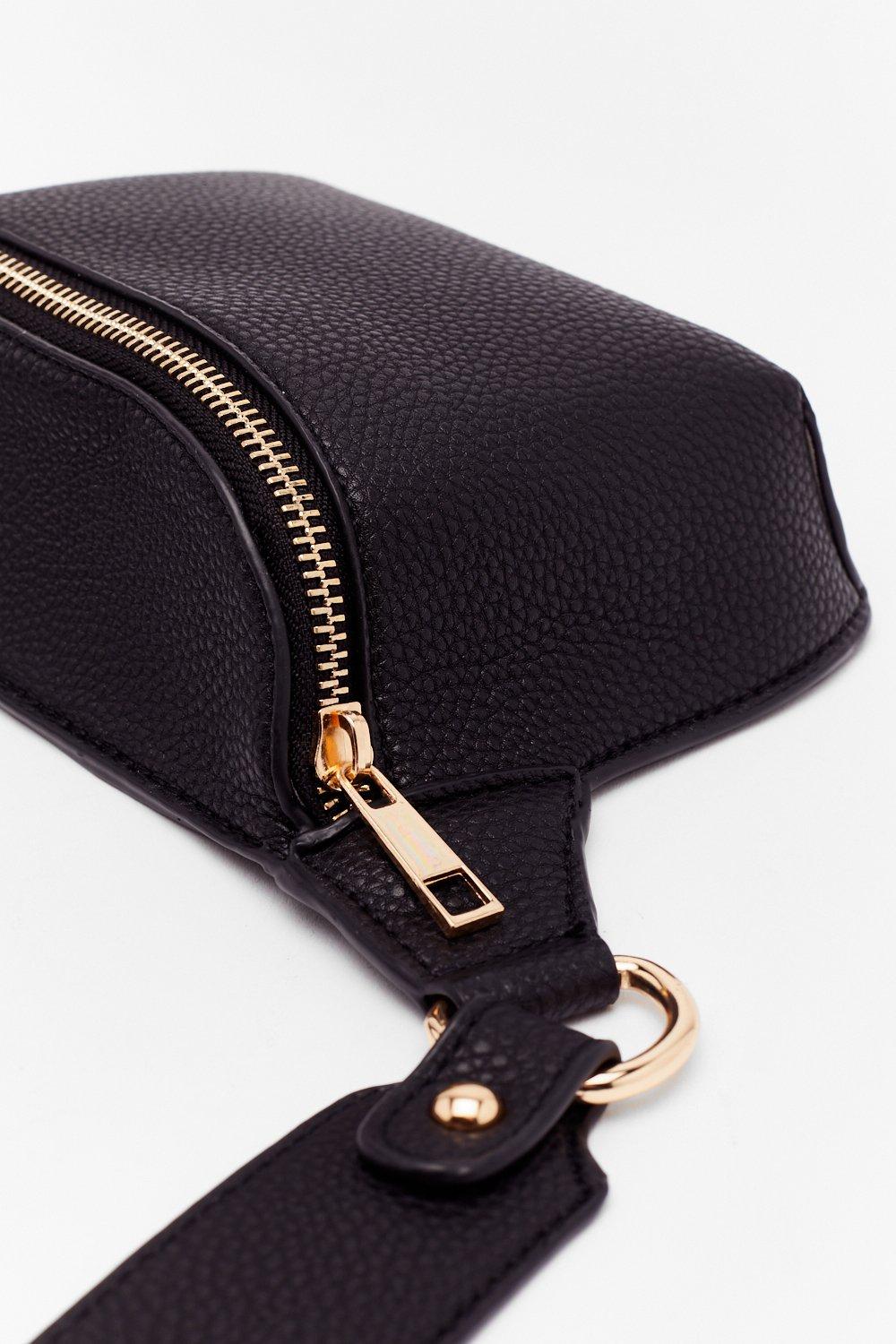 Zip Front Faux Leather Bum Bag