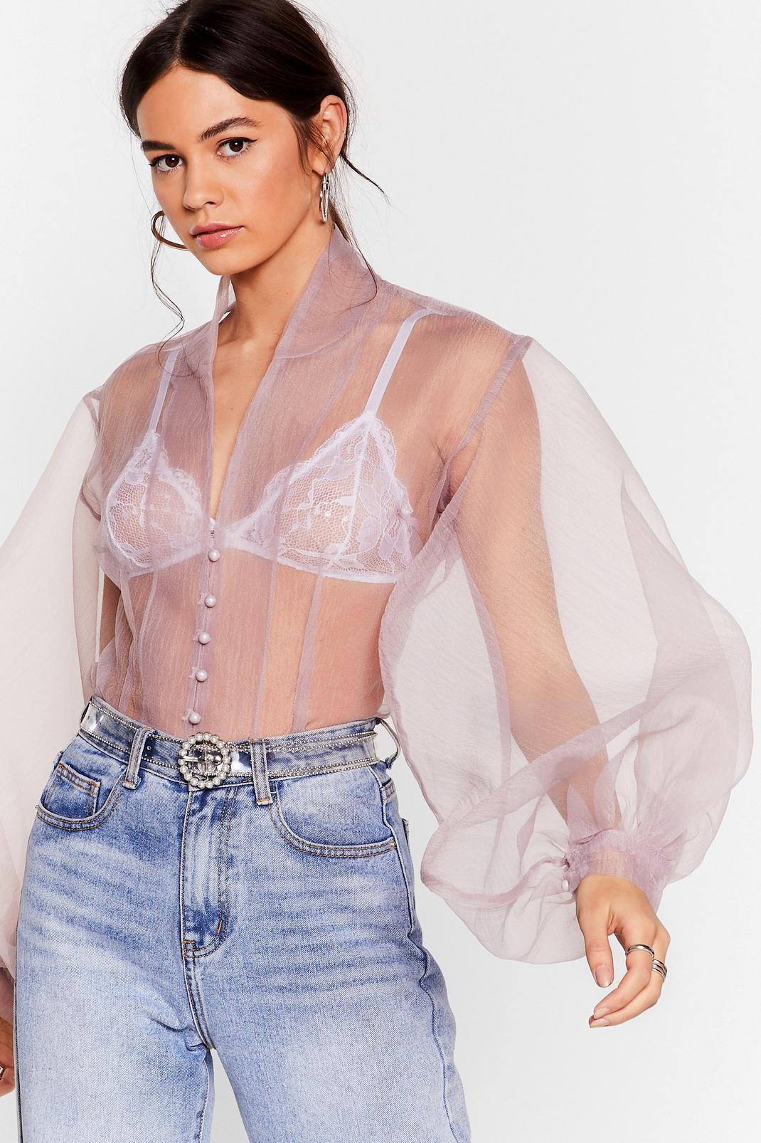 107 Sheer Attack Balloon Sleeve Blouse image number 2