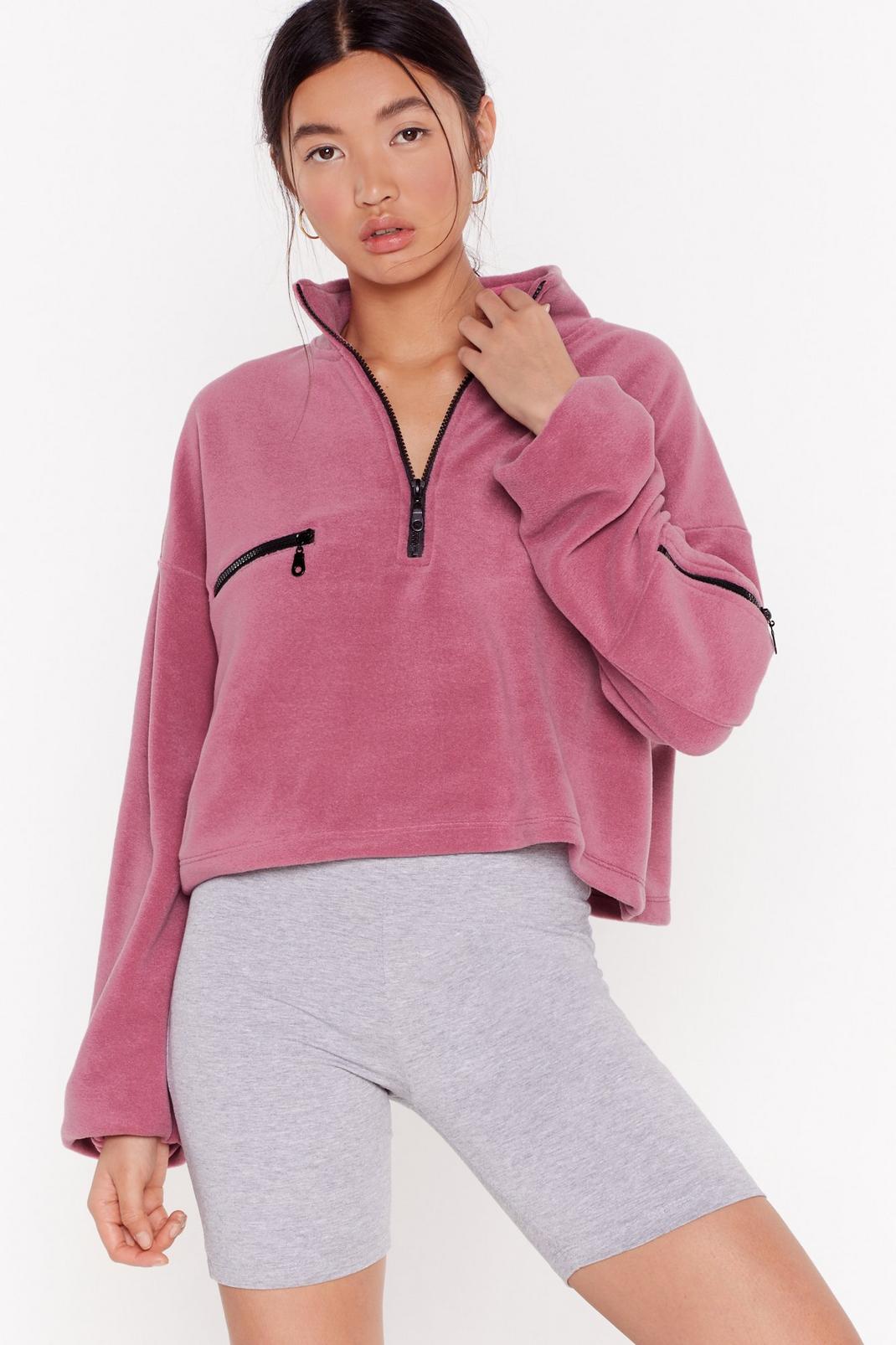 It's Zip-Up to You Relaxed Cropped Sweatshirt image number 1