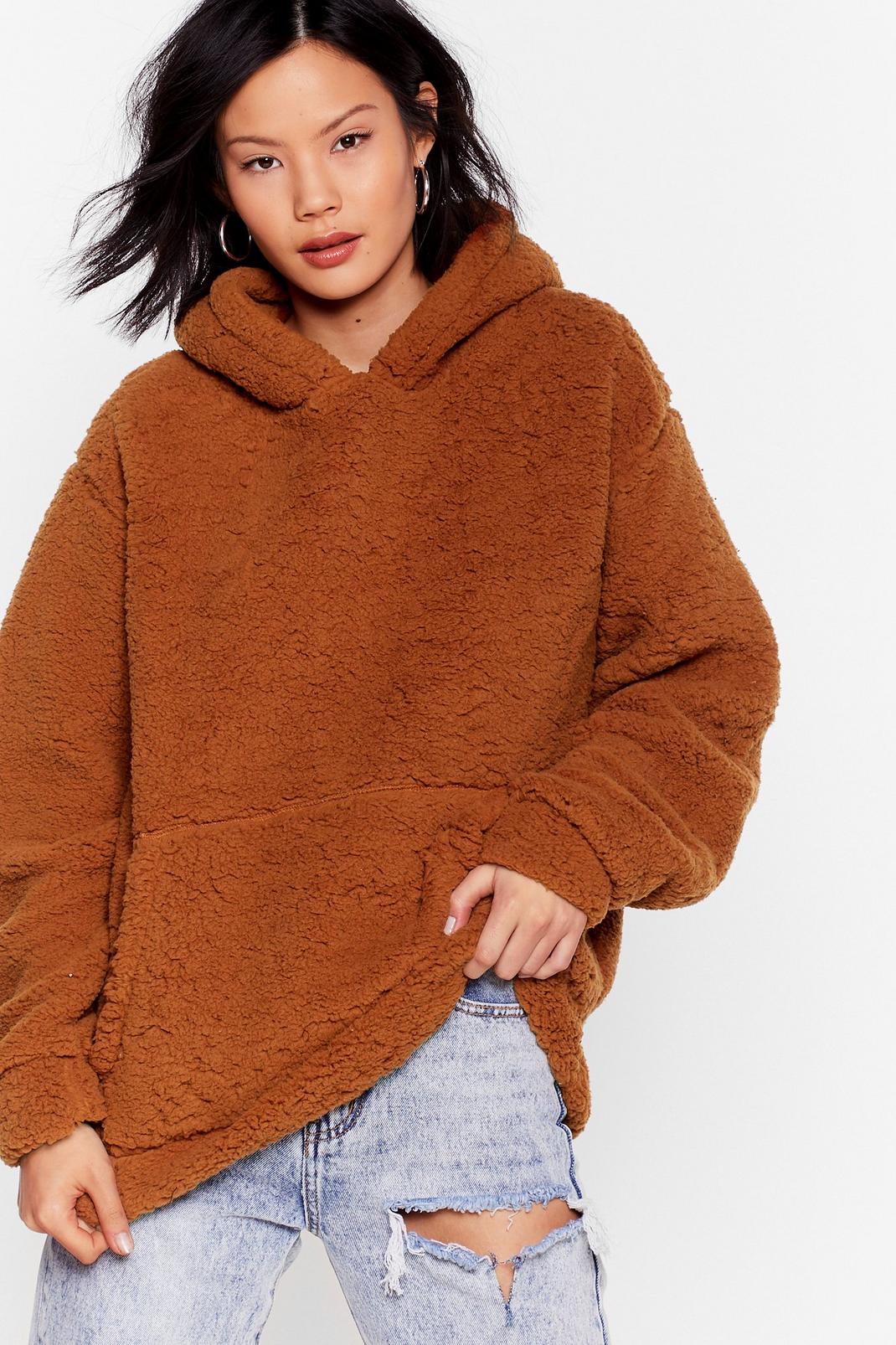 Shearling Not Oversized Pullover Hoodie image number 1