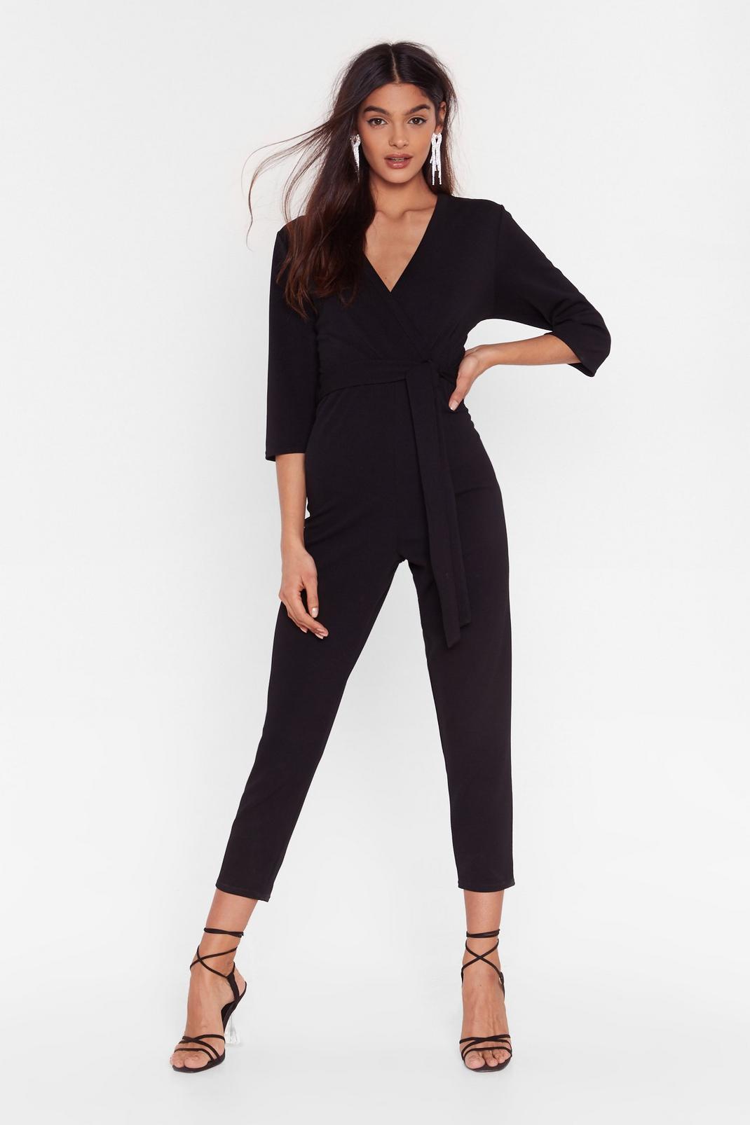 Can't Tell You Tie Wrap Jumpsuit image number 1