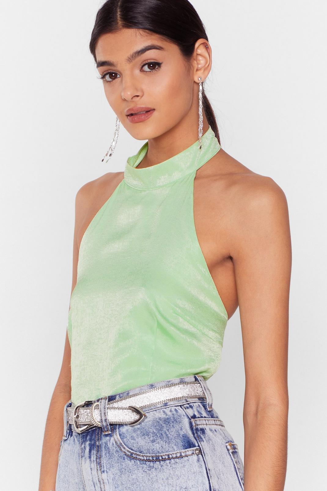 Satin High Neck Halter Top | Nasty Gal