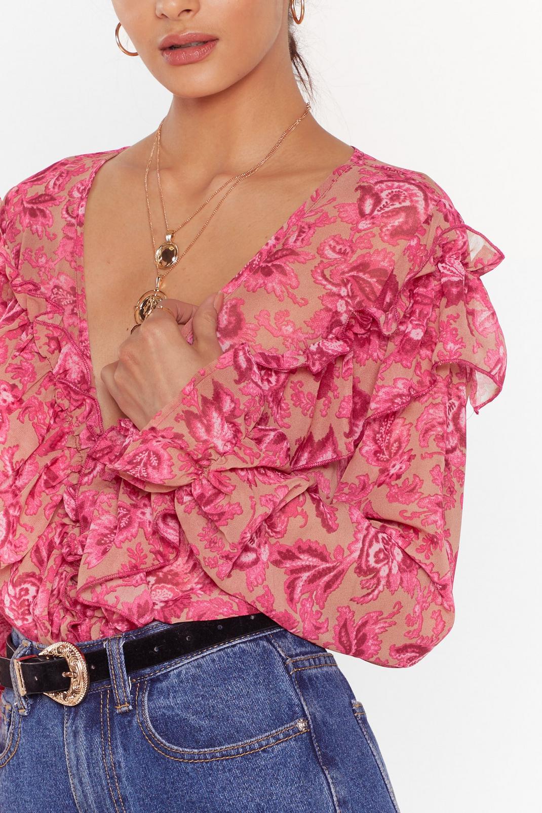 Cause a Stir Floral Ruffle Blouse | Nasty Gal