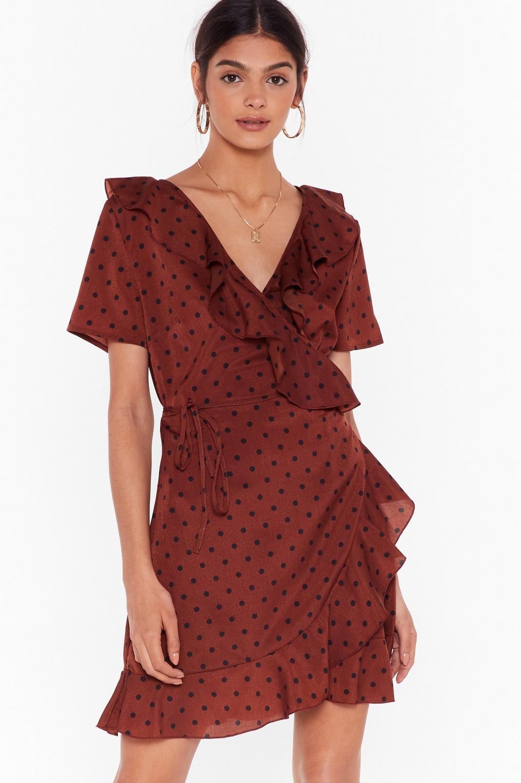 In For the Frill Polka Dot Wrap Dress image number 1