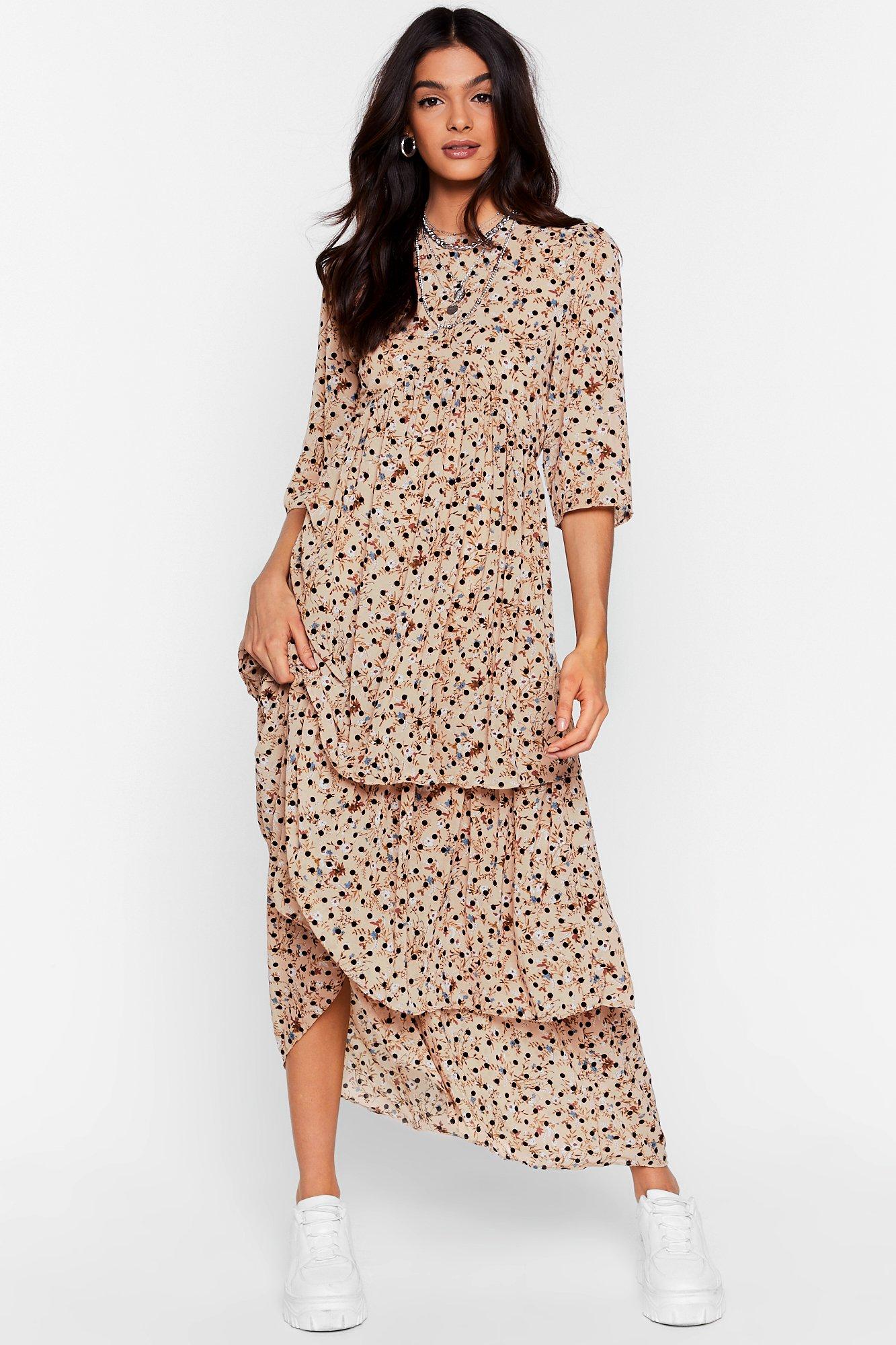 spotty maxi dress