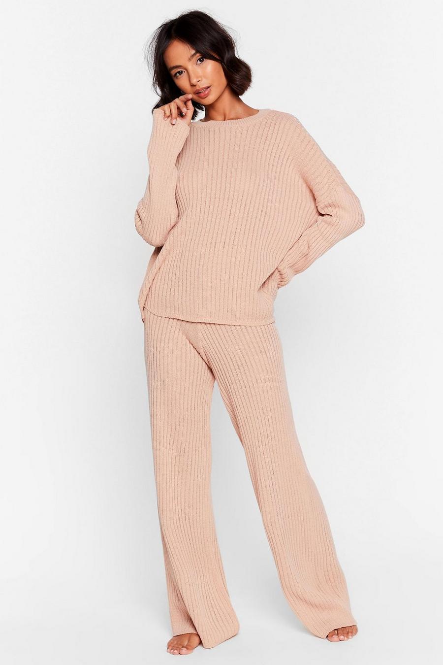 Ribbed Jumper and Trousers Lounge Set