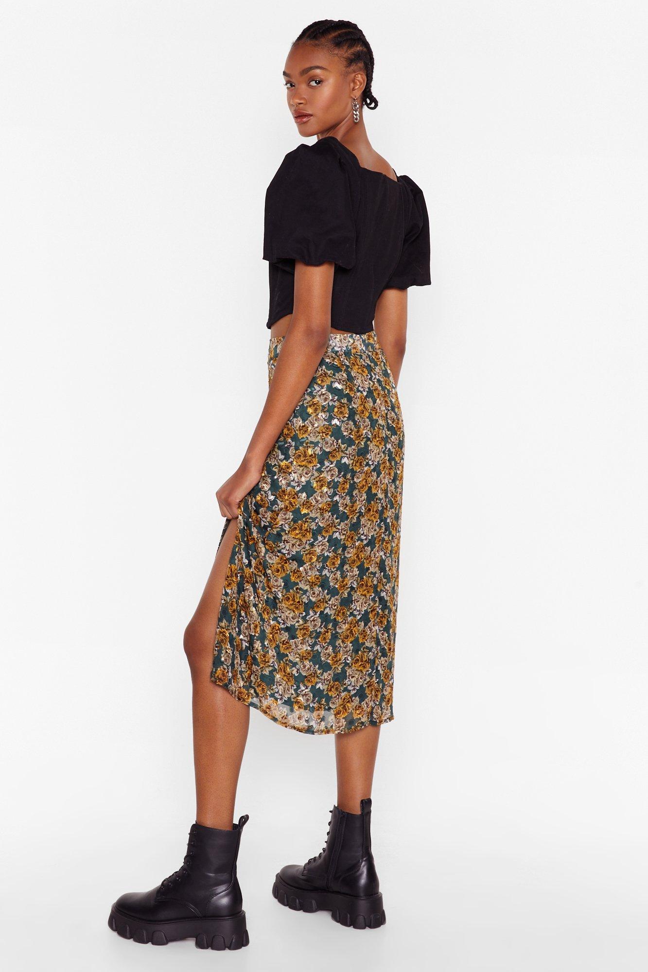 Jupe best sale midi fleurs