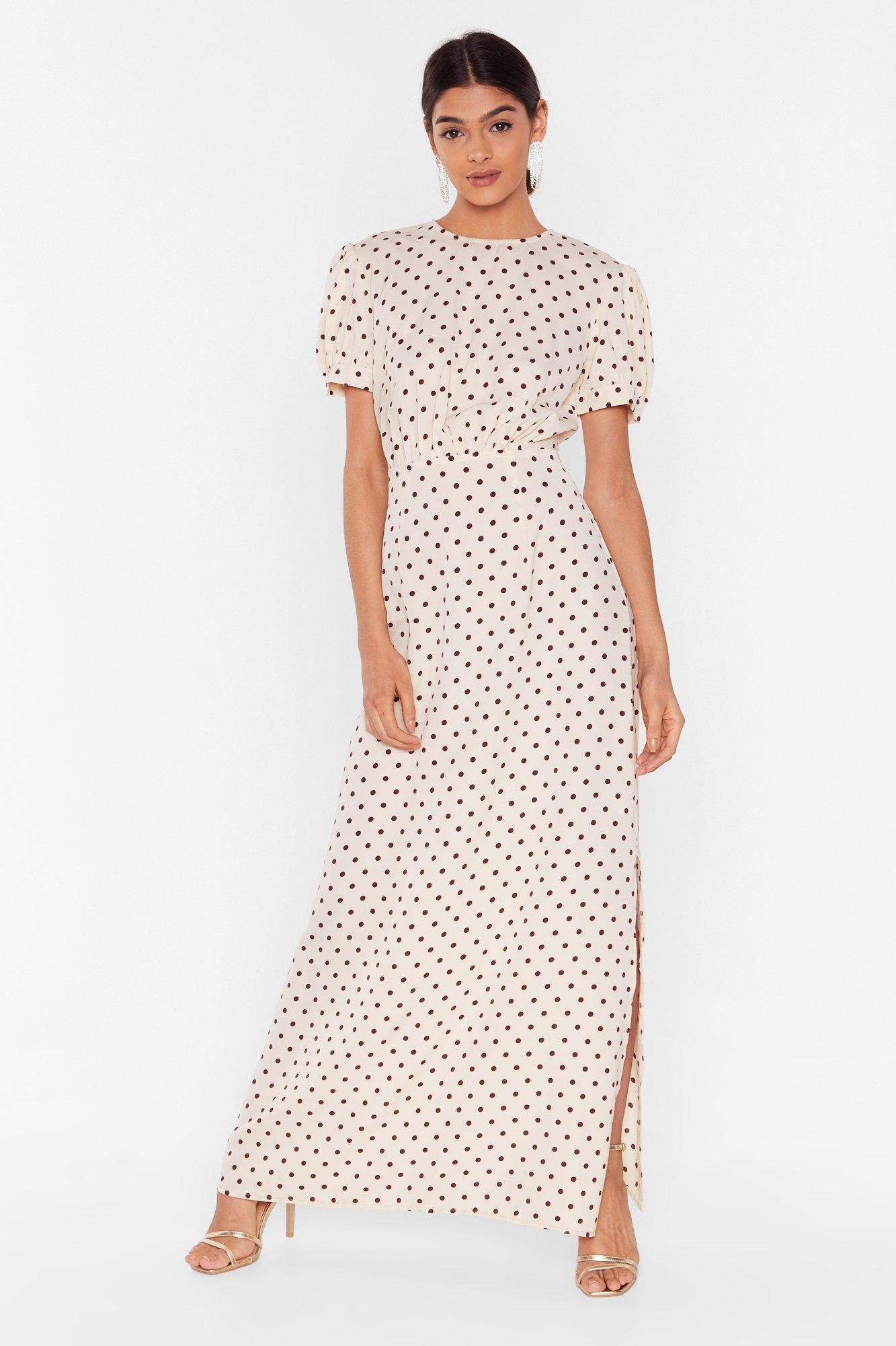 puff sleeve long dress