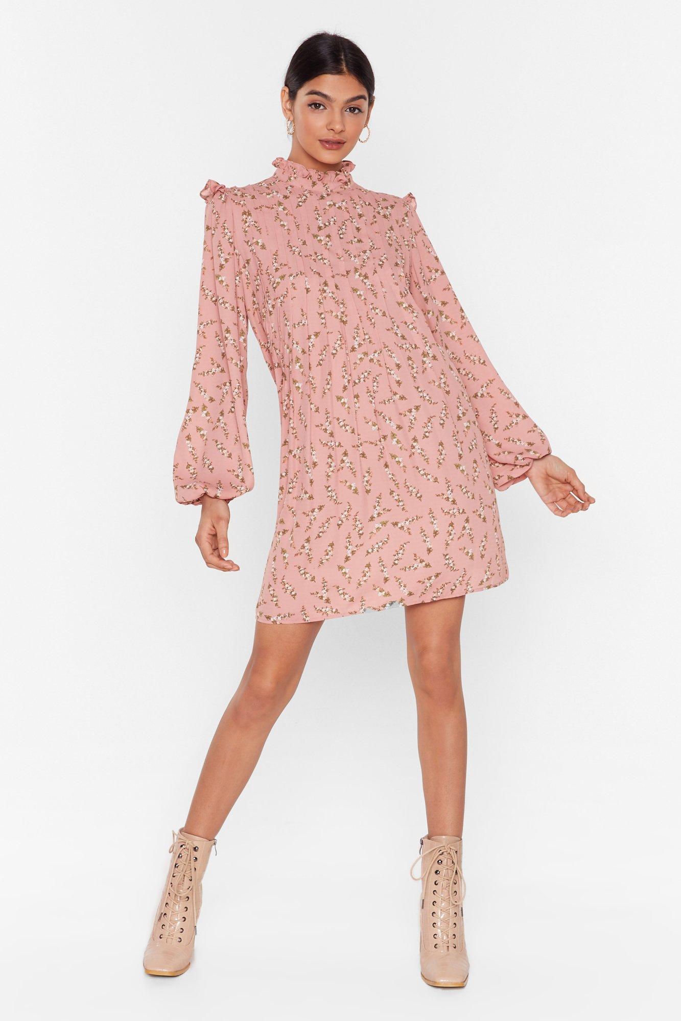 pleated smock dress