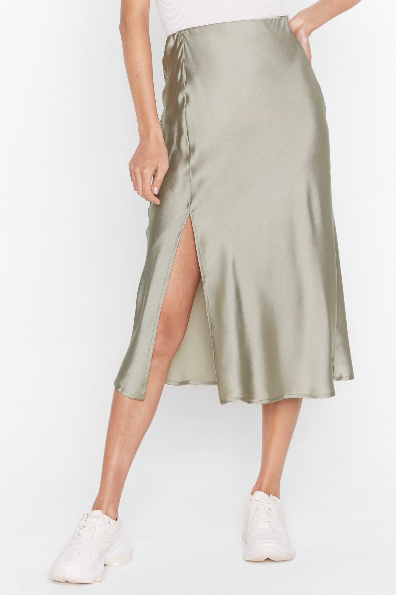 Nasty gal clearance silk midi skirt