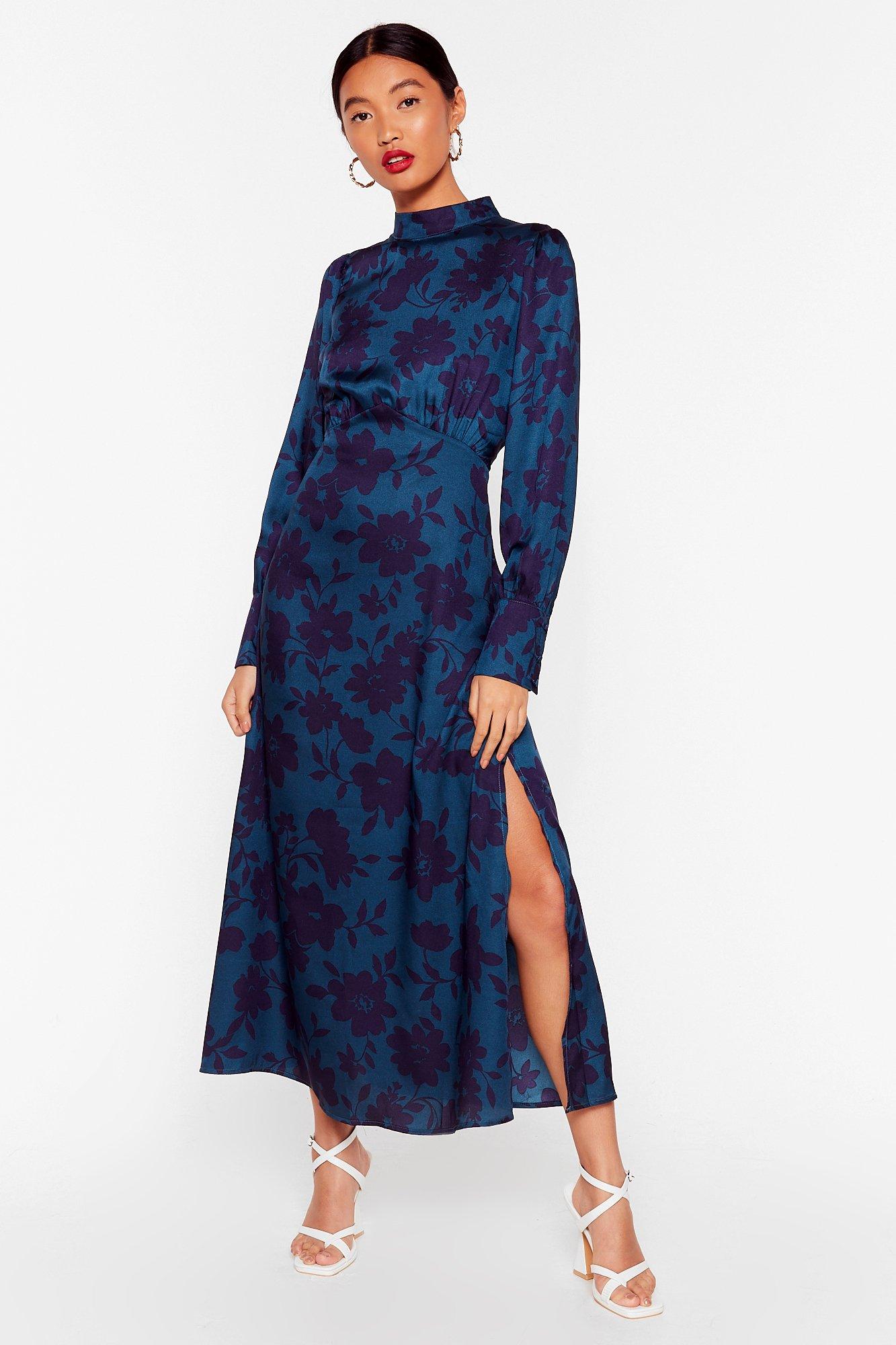 nasty gal blue maxi dress