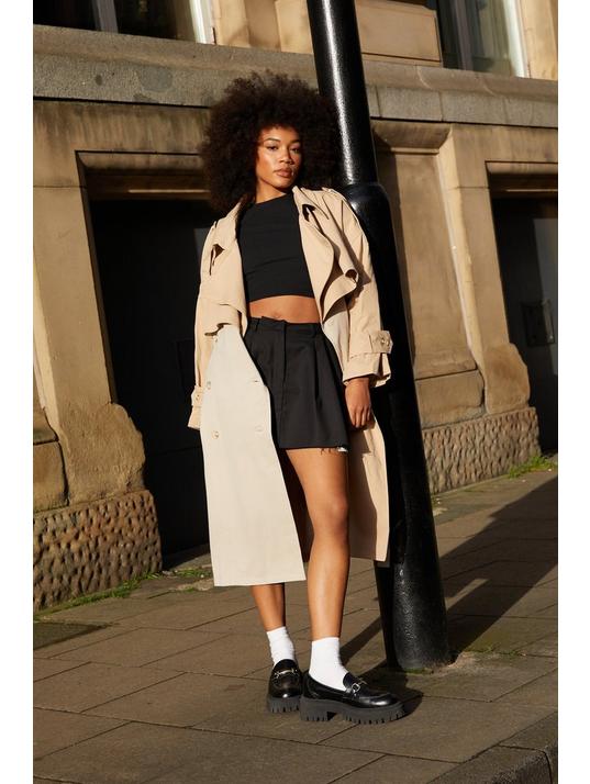 Two Tone Oversized Belted Trench Coat, Nasty Gal Trench Coats