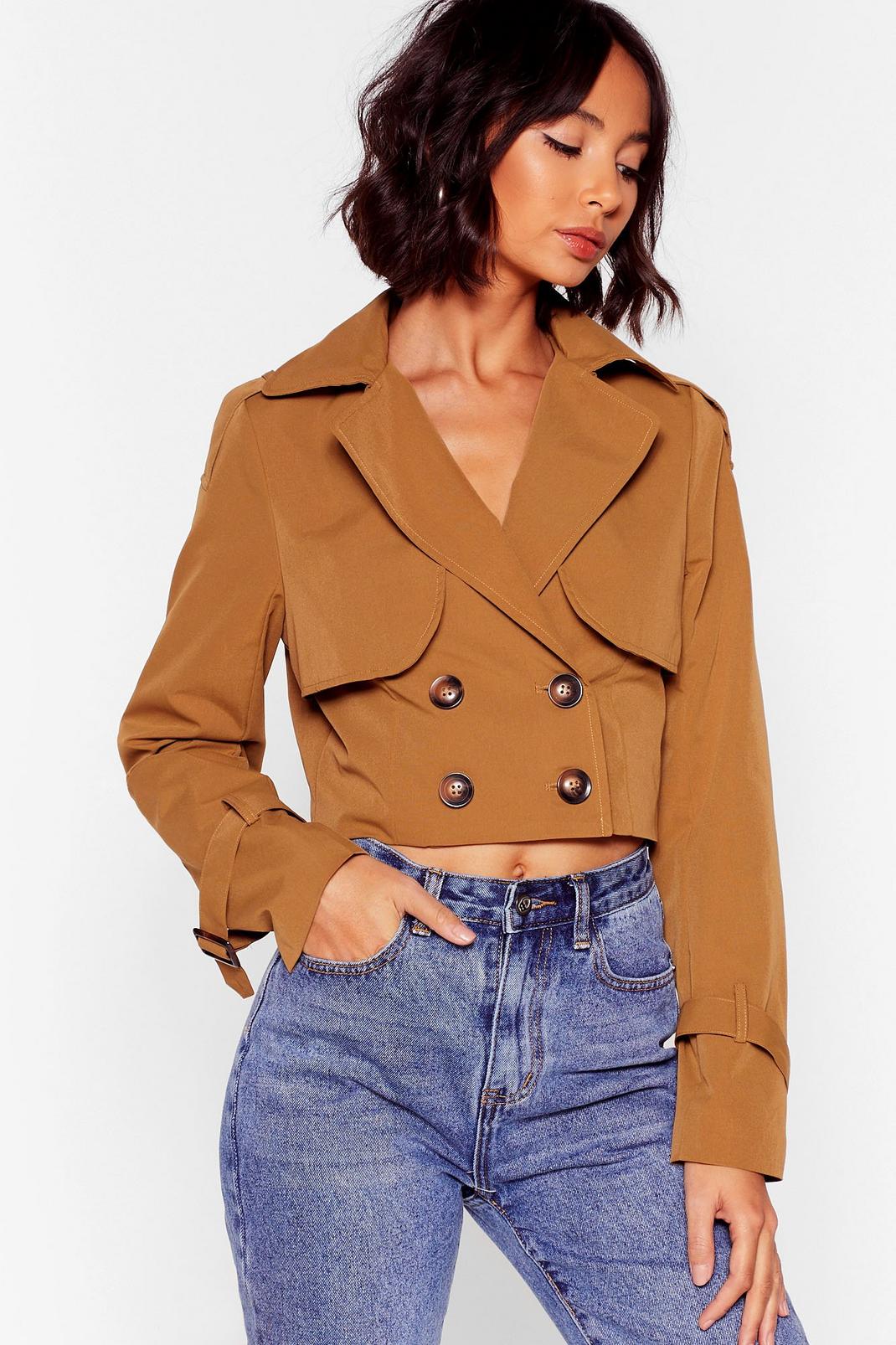 Don't Crop Me Now Double Breasted Trench Jacket image number 1