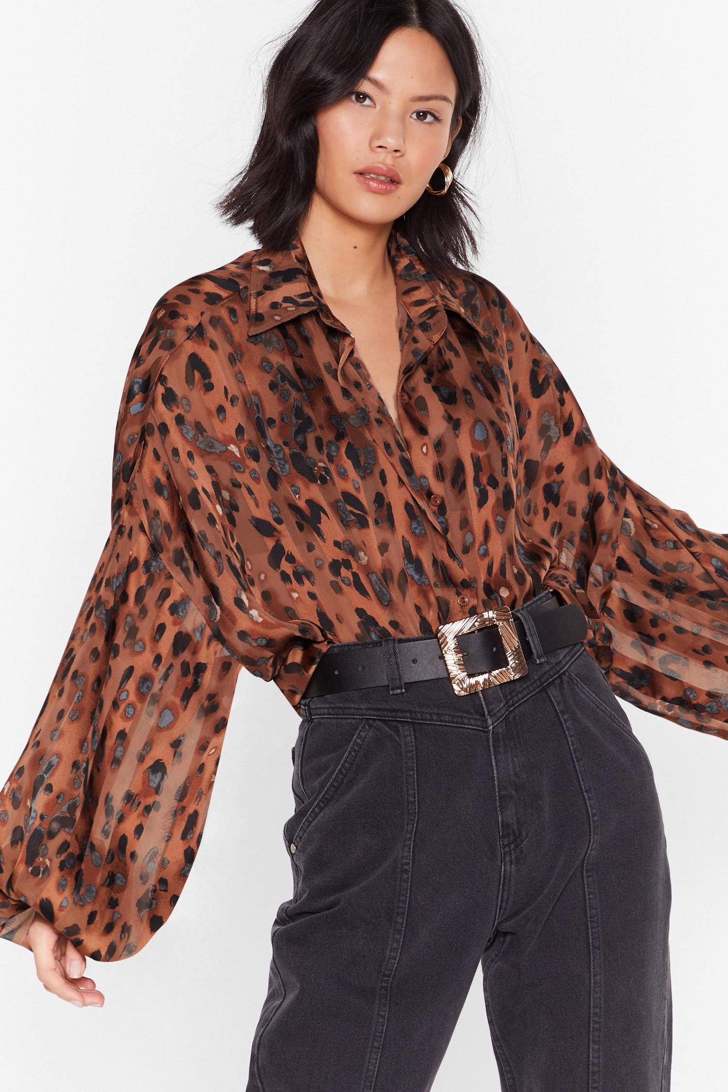 leopard print shirt womens uk