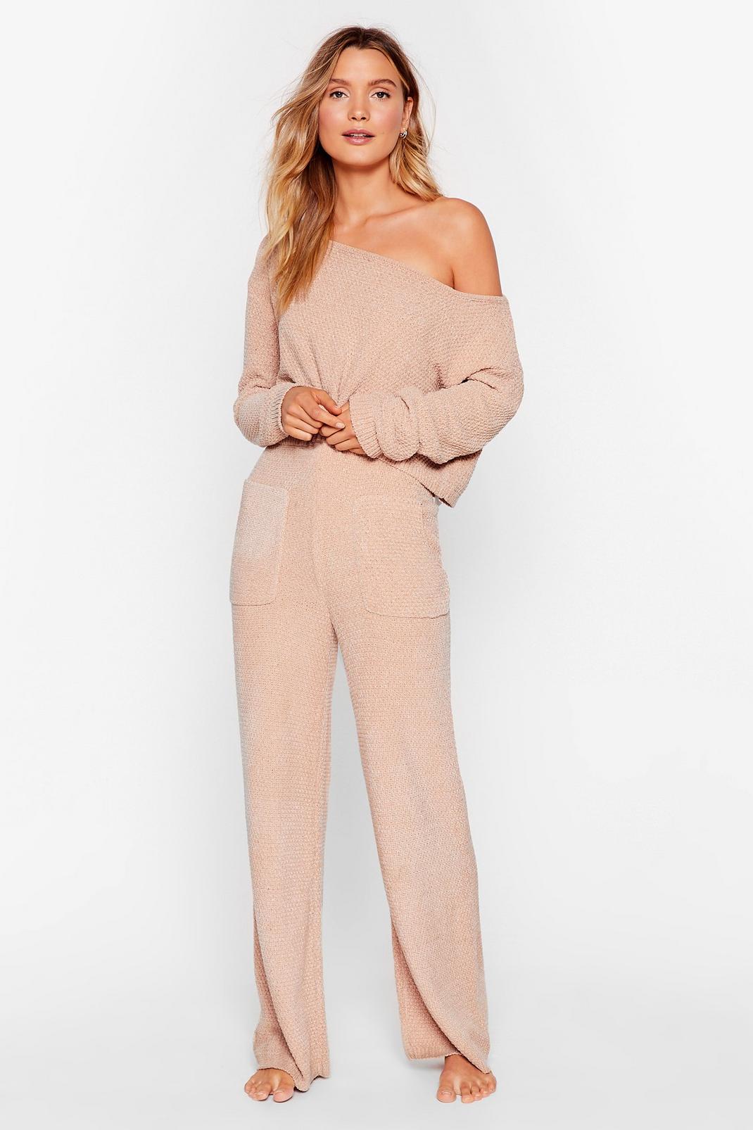 Oatmeal Chenille Jumper and Pants Loungewear Set image number 1