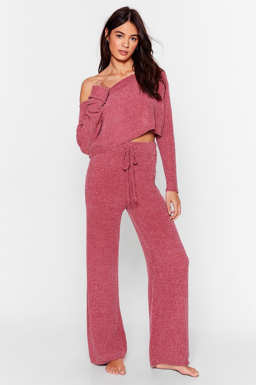 Rose Chenille Jumper and Pants Loungewear Set image number 1