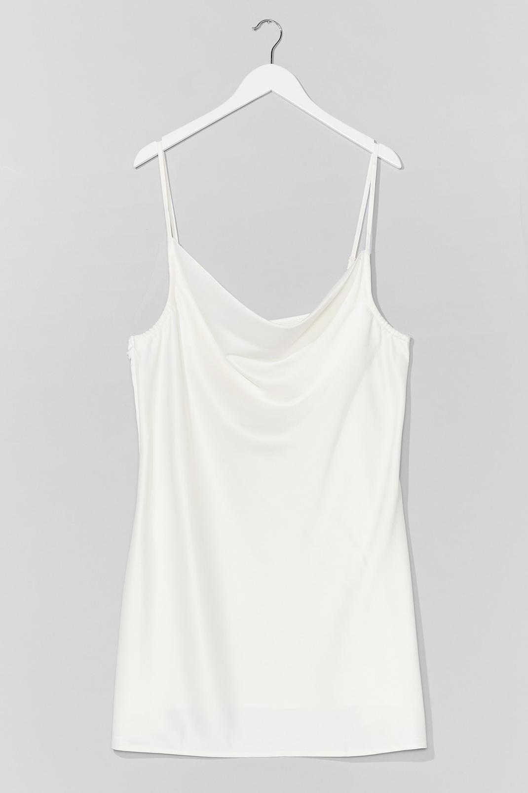 White Plus Size Cowl Neck Mini Dress image number 1