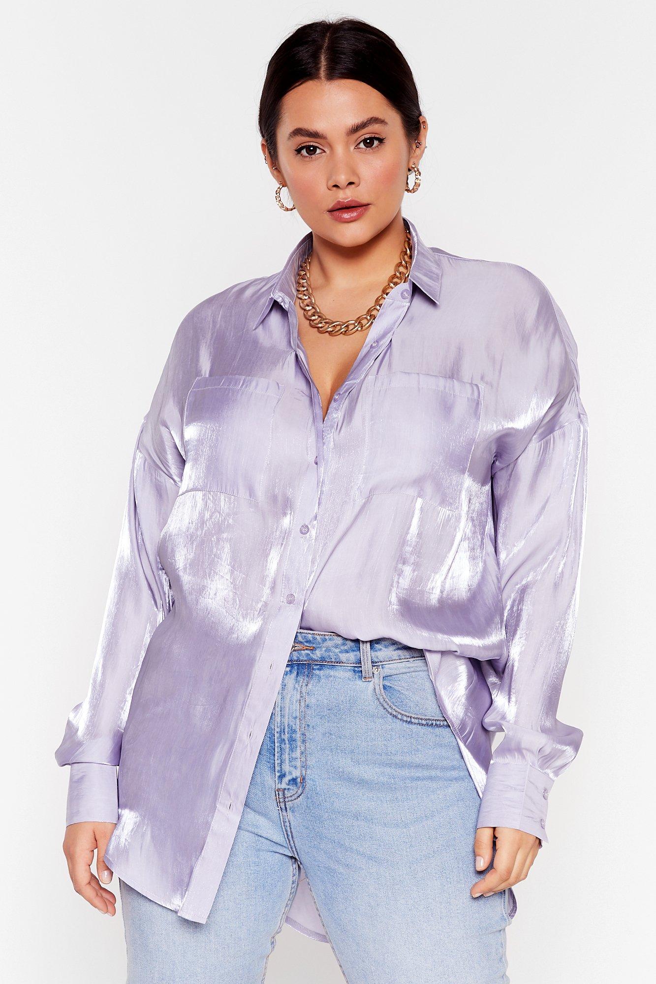 lilac satin blouse