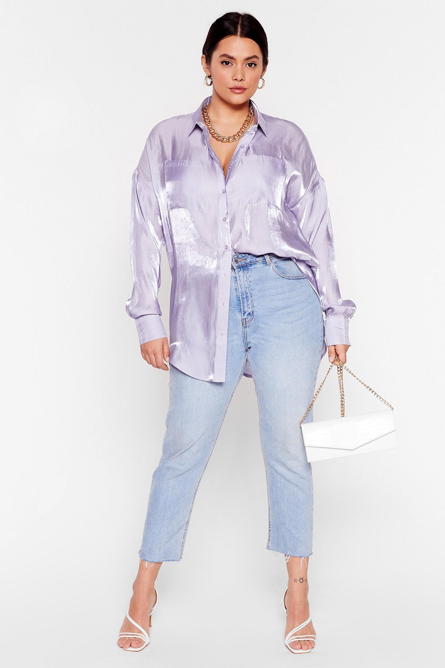 satin big shirt