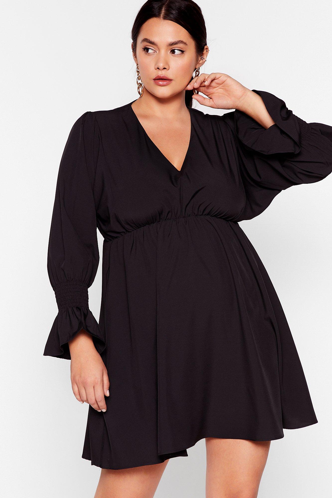 Bell sleeve dress plus on sale size