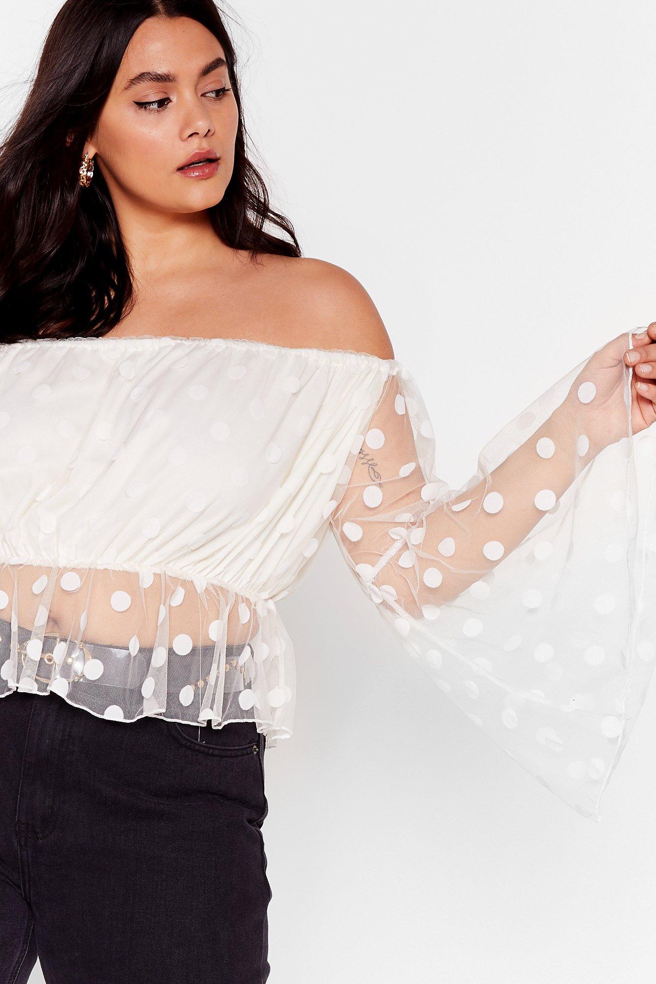 sheer bardot top