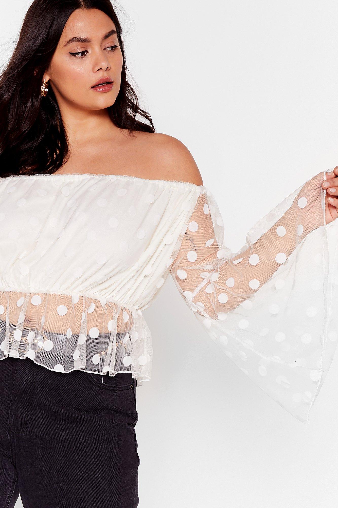 bardot cold shoulder top