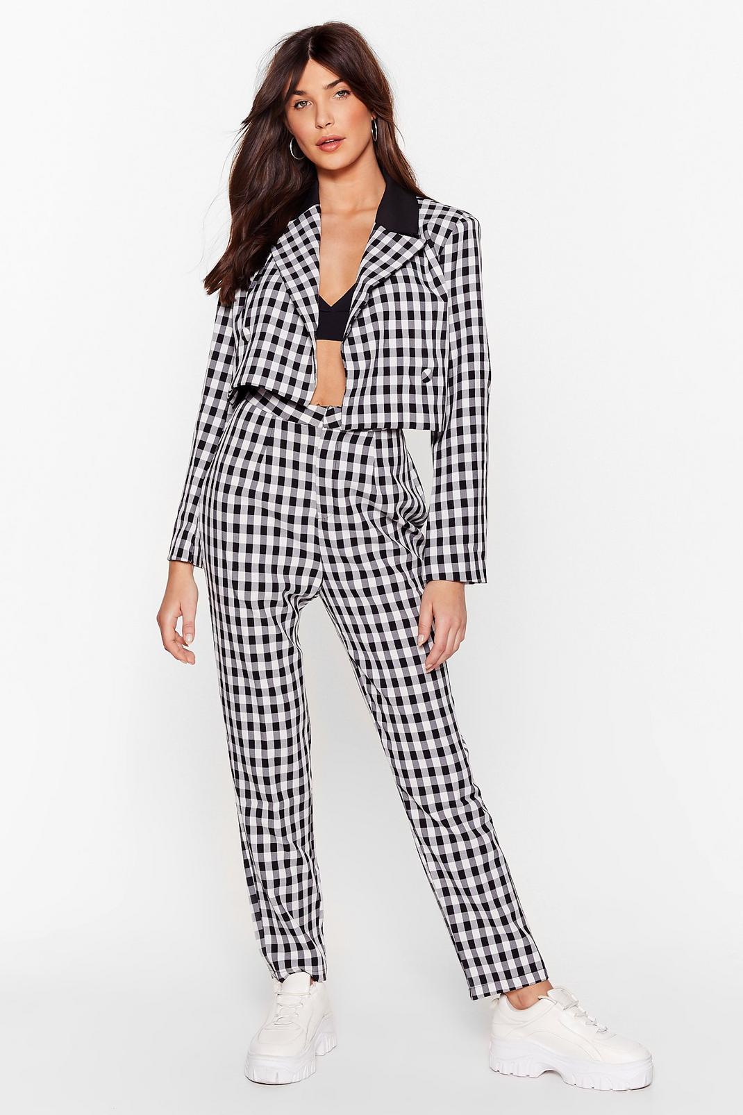 See If We Square Gingham Tapered Pants image number 1