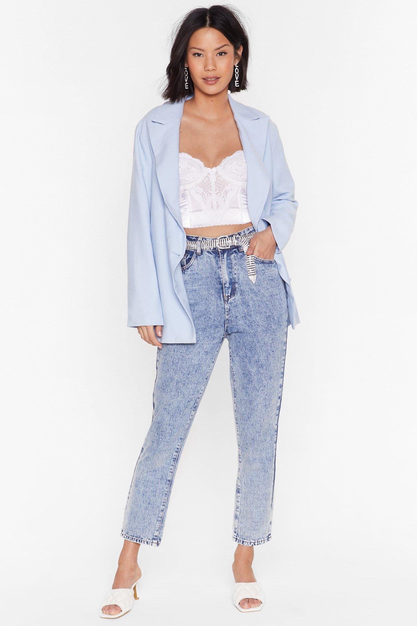 Double breasted longline blazer outlet