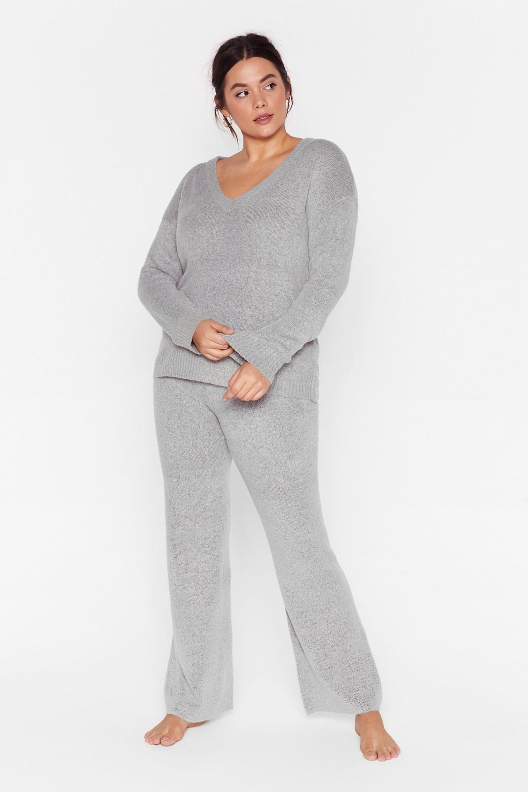 Hello Weekend Plus Lounge Sweater and Pants Set image number 1