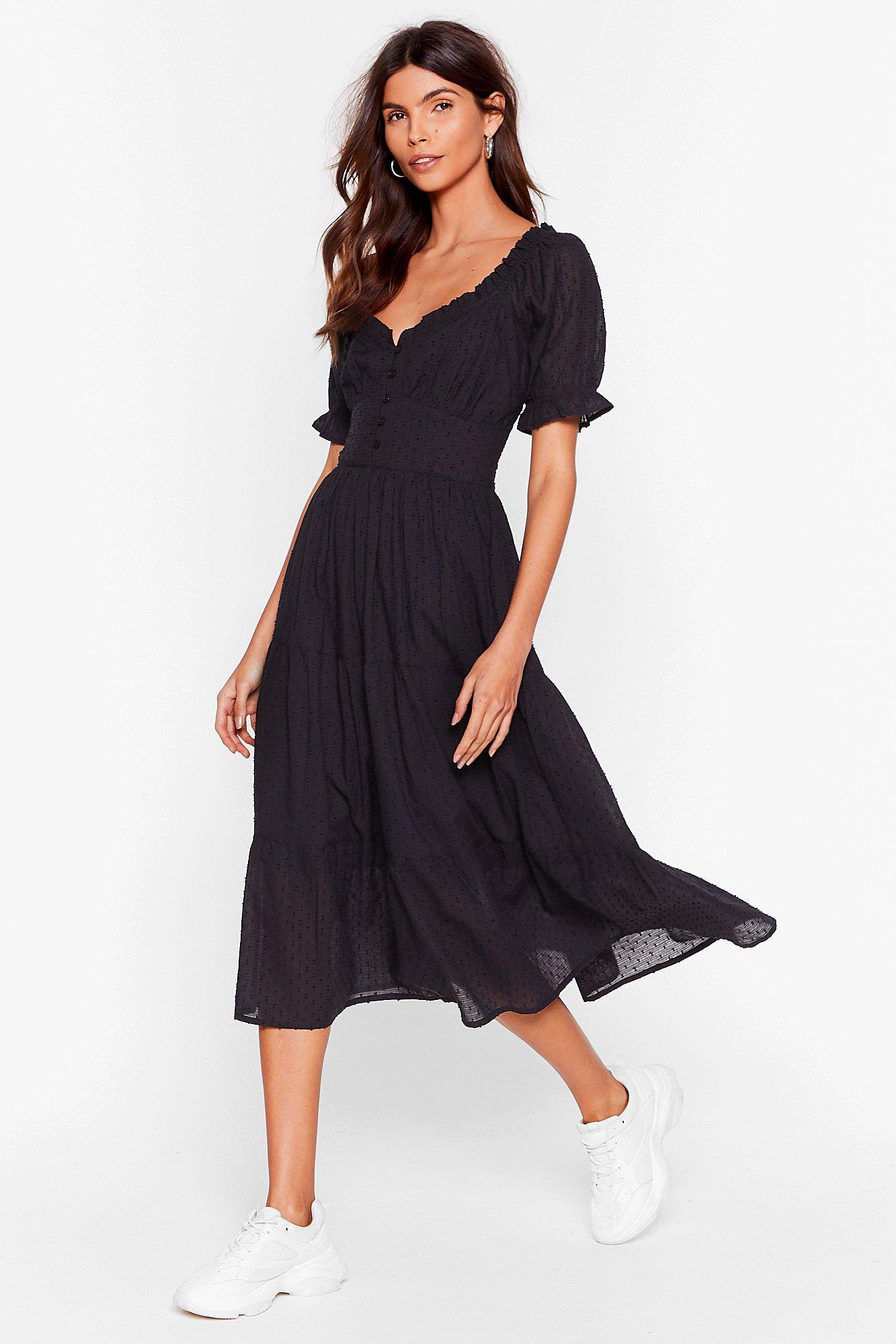 nasty gal black midi dress