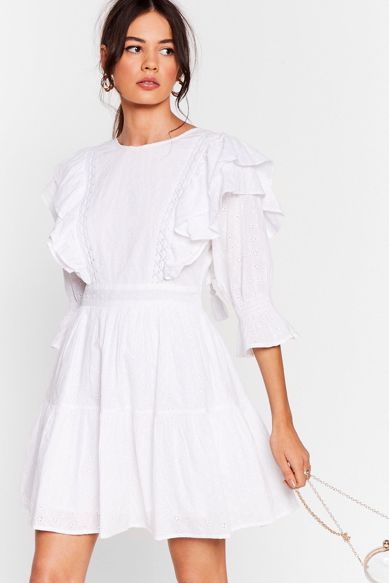 broderie anglaise dress white