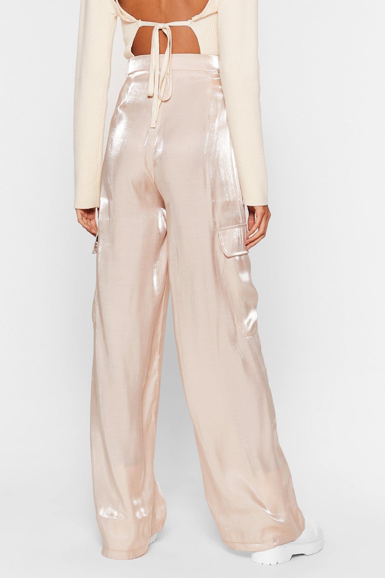 Turn Back Shine Satin Wide-Leg Pants