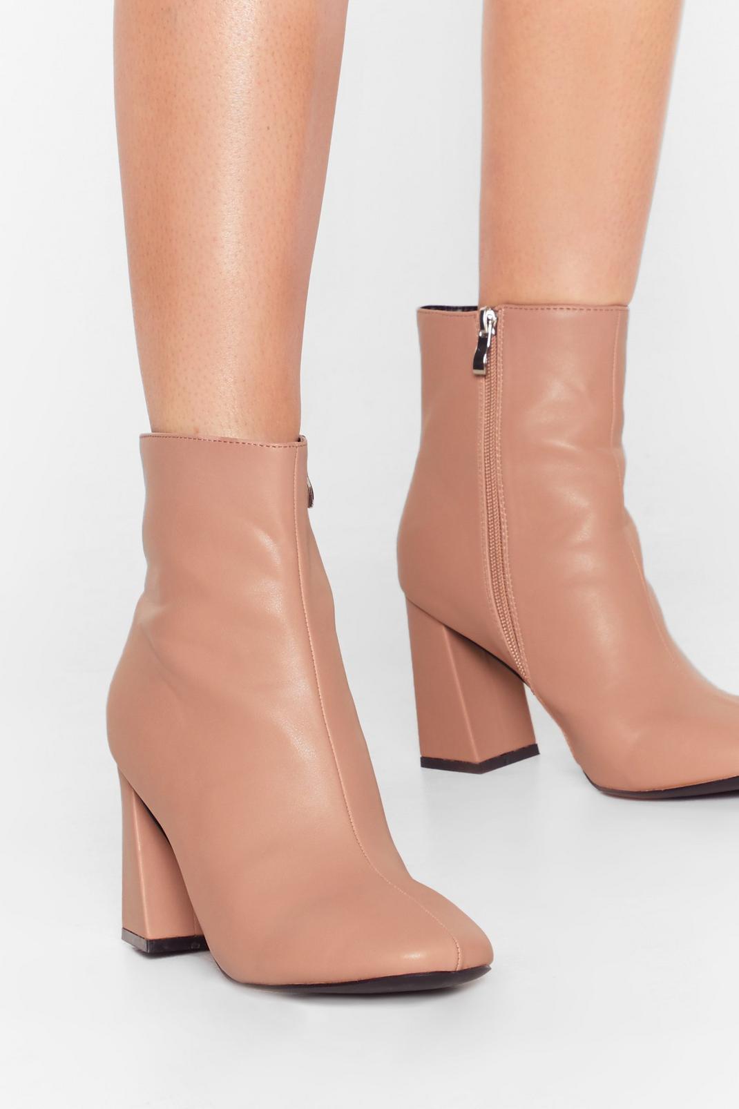 Hit Your Stride Faux Leather Ankle Boots image number 1