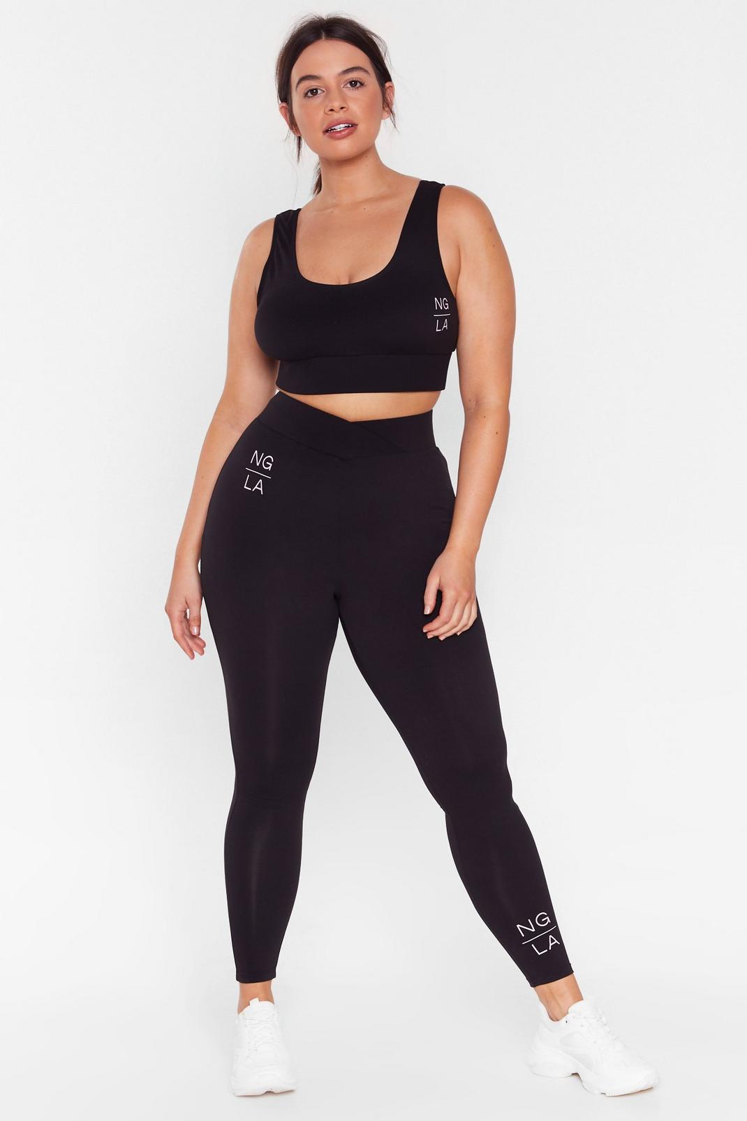 Work It Out Crossover Waist Plus Workout Leggings image number 1