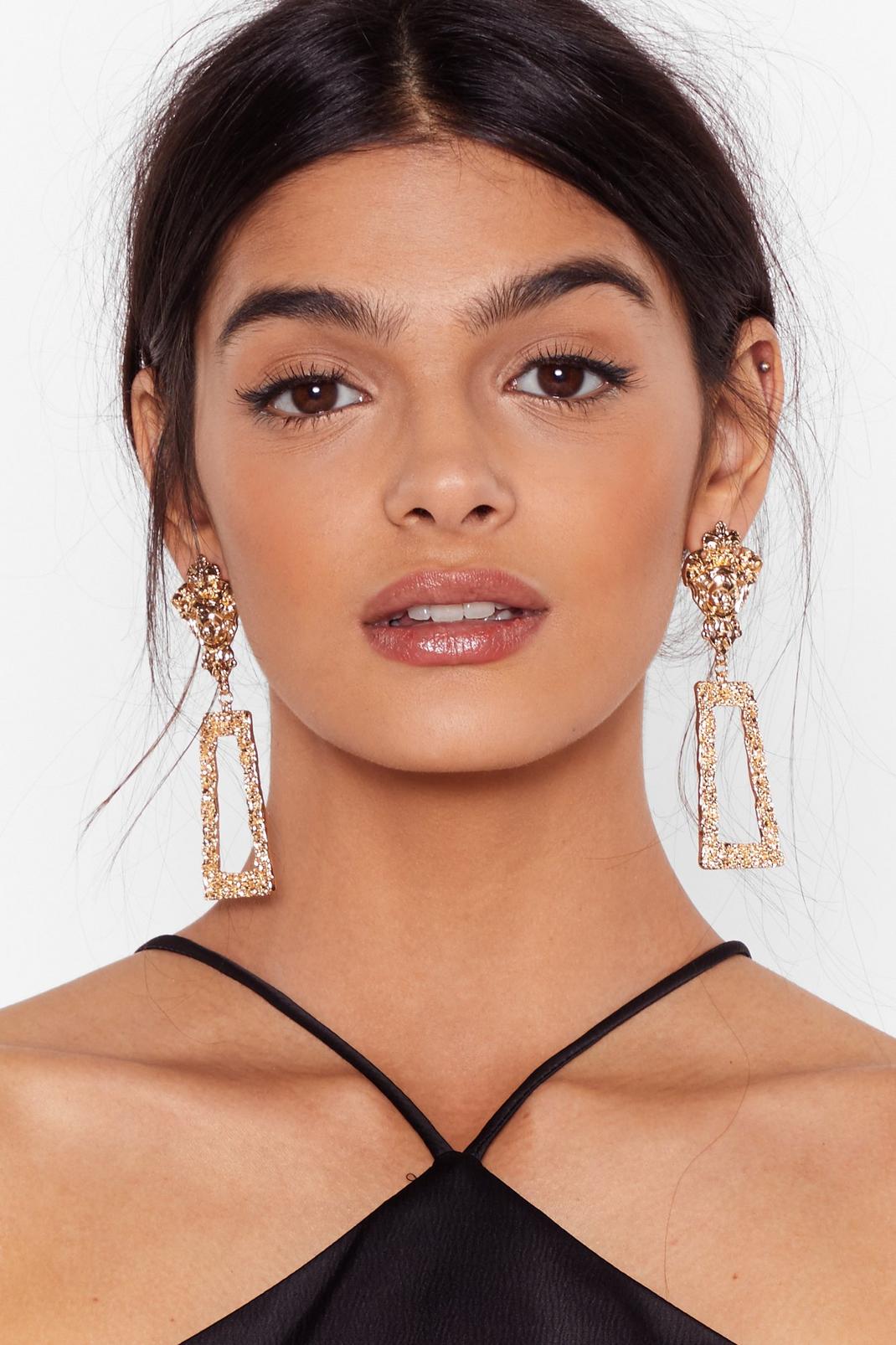 Don't Come Knocking Ornate Drop Earrings image number 1