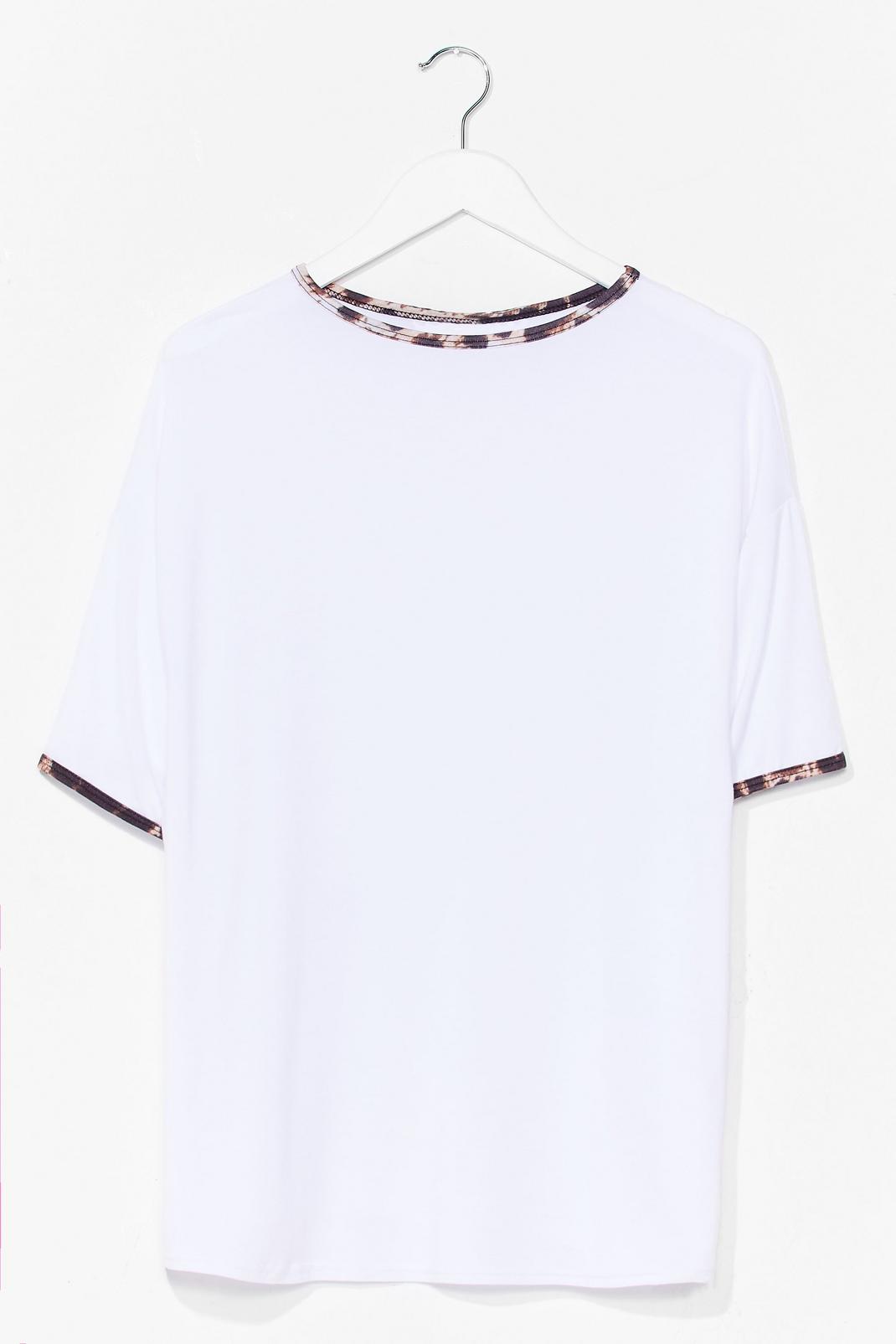 White Leopard Short Sleeve Ringer T-Shirt image number 1