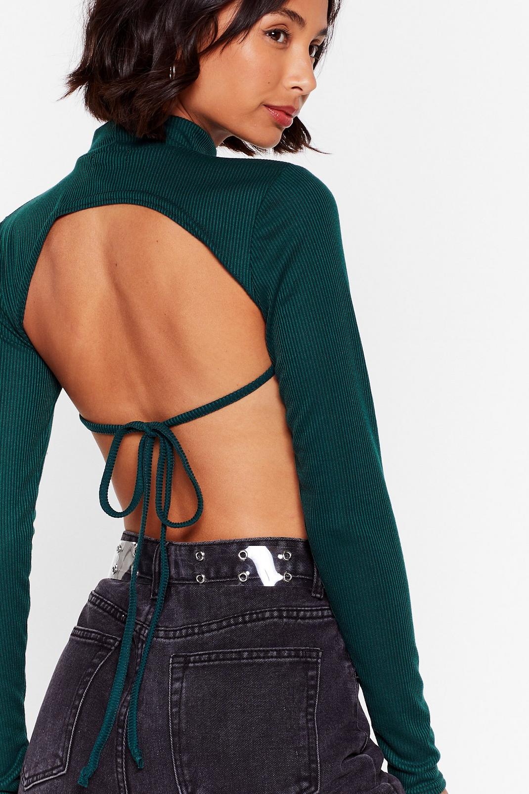 Out in the Open Back Tie Crop Top image number 1