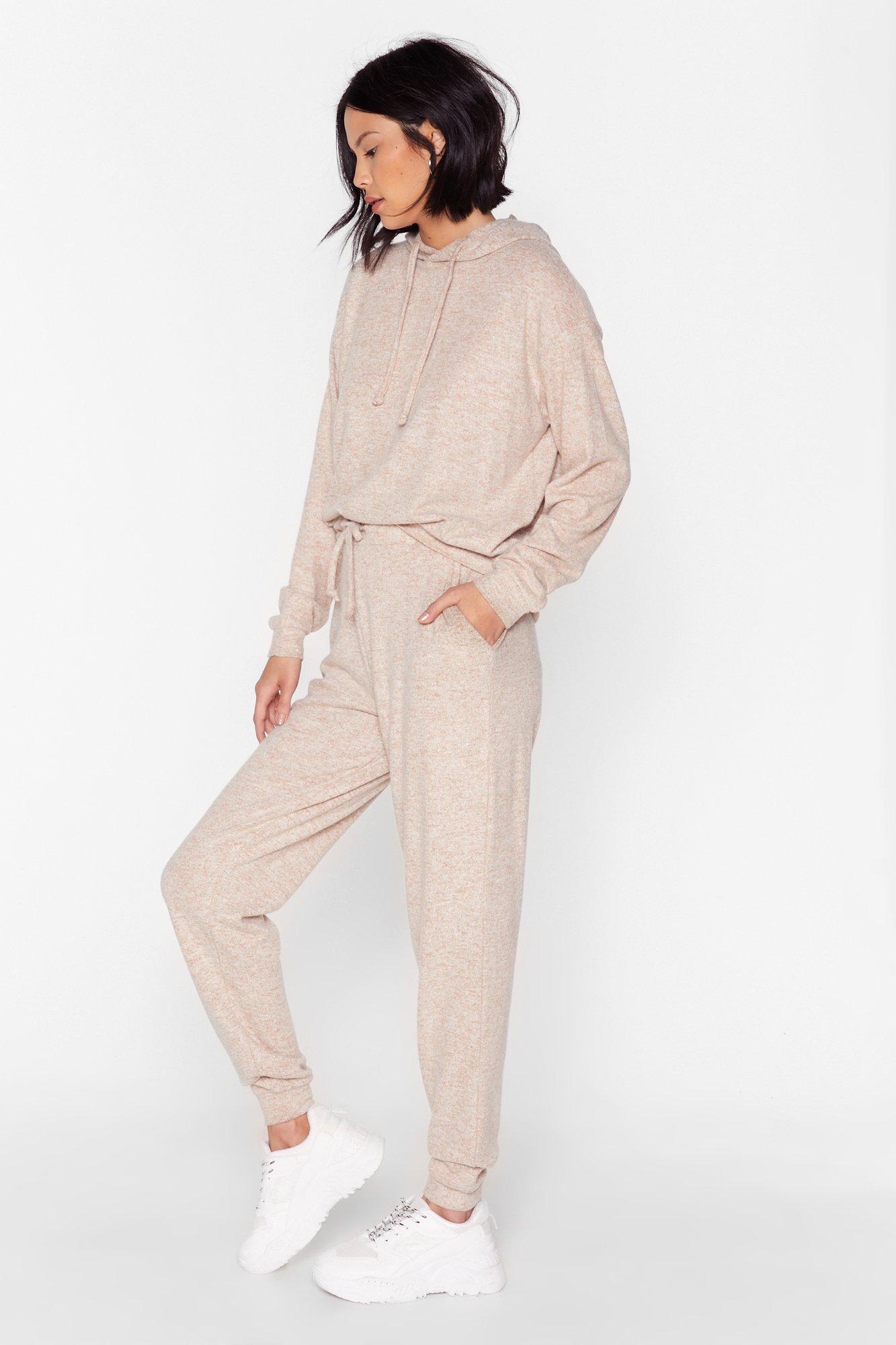 Lounge Mode Soft Knit Hoodie and Jogger Set