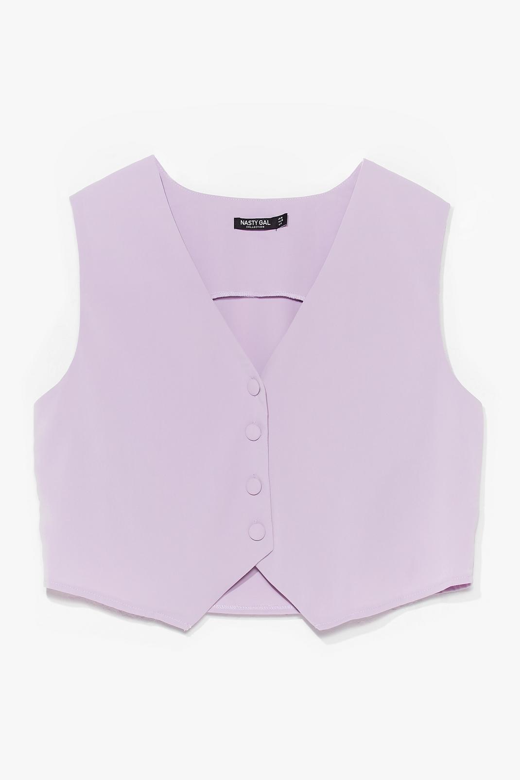 Lilac Let's Not Waist Time Button-Down Sleeveless Tank image number 1