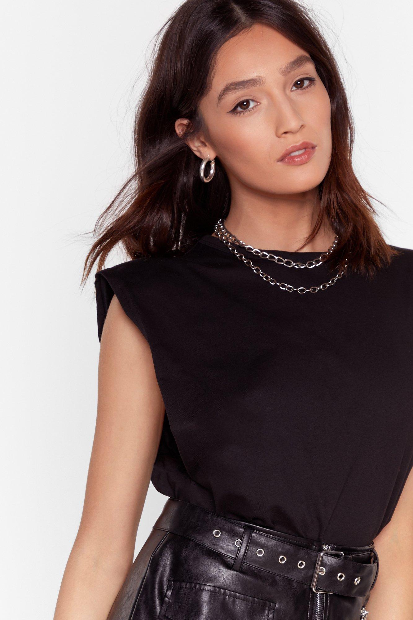 Shoulder Pad Jersey Tank Top Nasty Gal