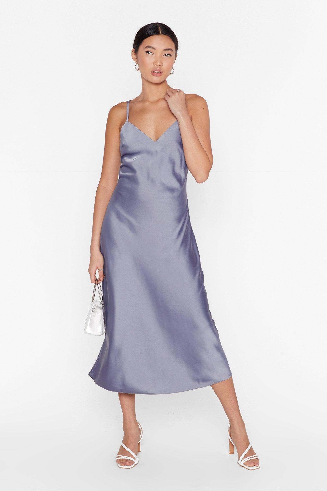 slip satin midi dress